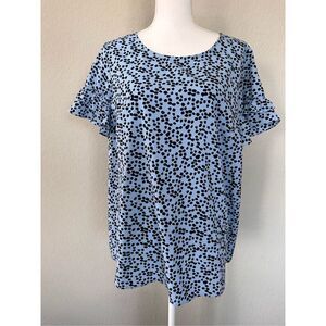 Lane Bryant Blue Cheetah Print Blouse
